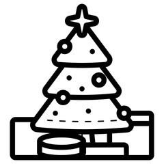 christmas tree with gift icon