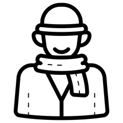 man wear warm clothes icon