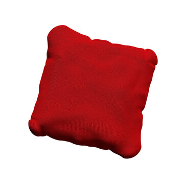 3d rendering illustration of cornhole bag mid flight isolated on transparent background