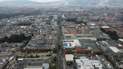 Obraz premium panoramic view of bogota with its streets