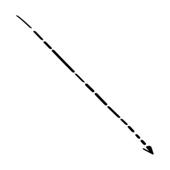 Dashed arrow on white background