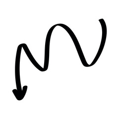 Black arrow on white background