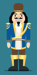 Christmas nutcracker on blue background