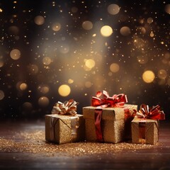 christmas background with gifts