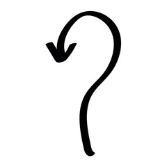 Black arrow on white background