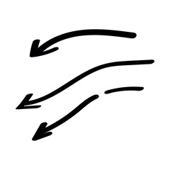 Three arrows on white background