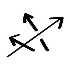 Three black arrows on white background