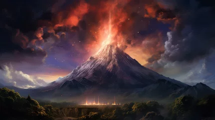 Fotobehang Volcano eruption © Left