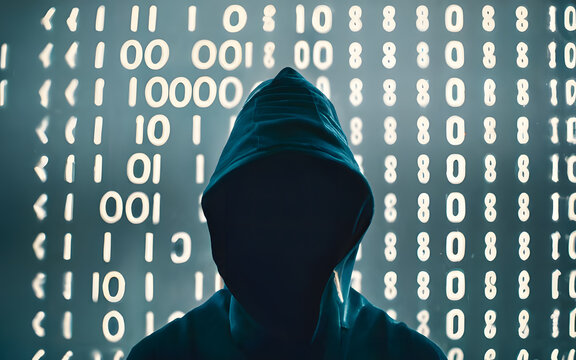 Hacker in data security concept