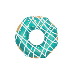 Sweet glazed donut on white background