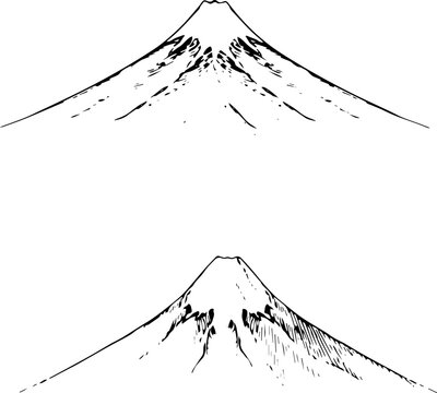 recommend clip art: ペンで描いた富士山のイラスト2