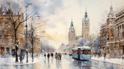 Munich in Winter - obrazy, fototapety, plakaty