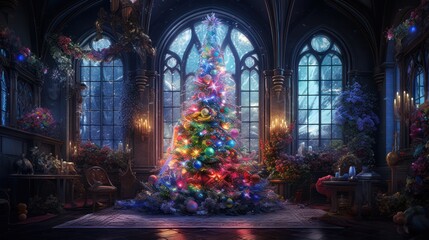 Fototapeta na wymiar Indoor Christmas Tree