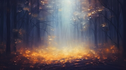 sunset in the forest wallpaper