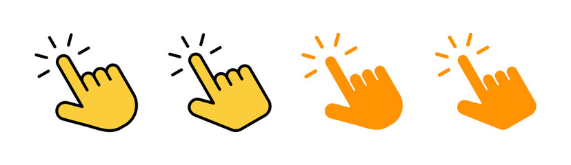 Hand click icon set  for web and mobile app. pointer sign and symbol. hand cursor icon