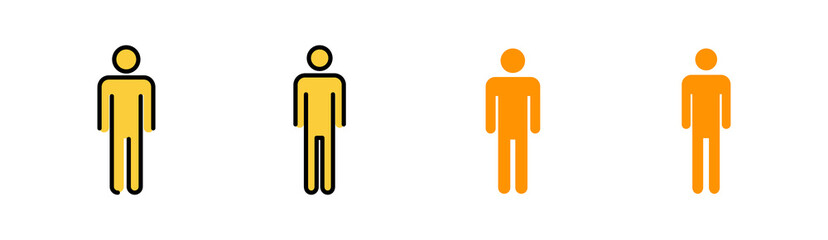 Man icon set  for web and mobile app. male sign and symbol. human symbol