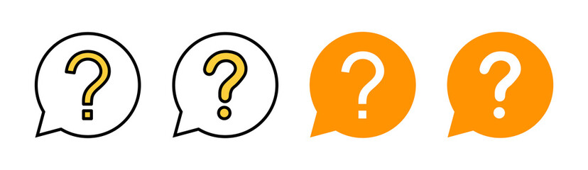 Question icon set for web and mobile app. question mark sign and symbol
