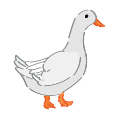 Cute goose on white background
