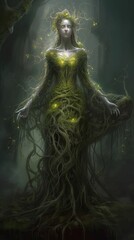An illustration of a dryad. Generative AI. 