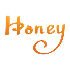 Word HONEY on white background