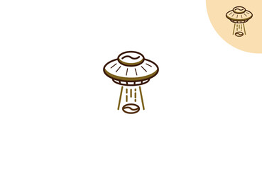 ufo coffee logo a unique and eyecatching logo design featuring a flying saucer or ufo with a coffe