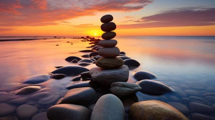 Poster Im Rahmen stones on the beach © faiz