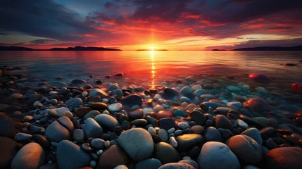 Abwaschbare Fototapete sunset over the sea © faiz