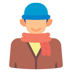 man wear warm clothes illustration