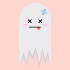 Funny ghost on pink background