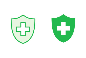 Health insurance icon set. Insurance health document icon