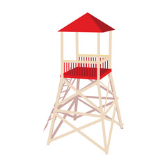 Lifeguard post on white background