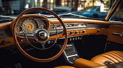 vintage car steering wheel