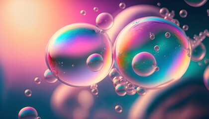 bubble drifting in the wind, with soft colors