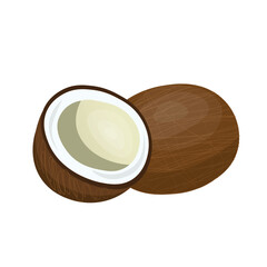 Sweet coconut on white background