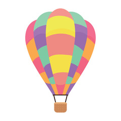 Fototapeta premium Colorful hot air balloon on white background