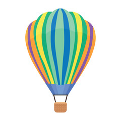 Fototapeta premium Bright hot air balloon on white background