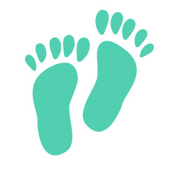 foot print on white background