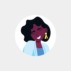 Portrait of African-American young woman on light background