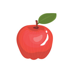 Red apple on white background