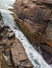 Canal leading to the Thunder Hole in Acadia National Park in Maine 