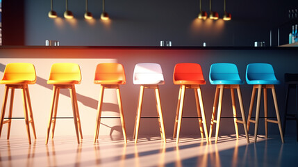 Modern and colorful loft bar stool. - obrazy, fototapety, plakaty