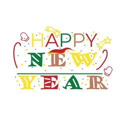 Text HAPPY NEW YEAR on white background
