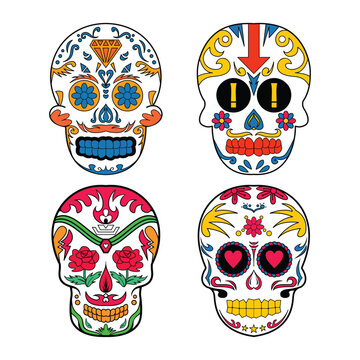 skull vector icon dia de muertos skull illustration