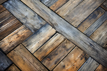 wooden deck planks, whalebone pattern