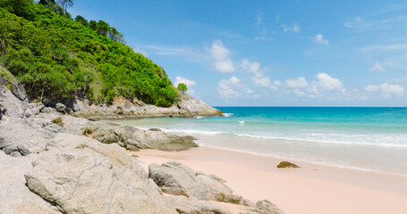 Fototapeta na wymiar Phuket Thailand Sea Beach On October 2023