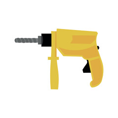 Electric drill on white background