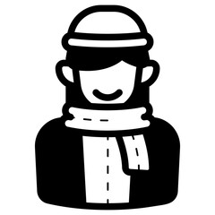 woman warm clothes icon