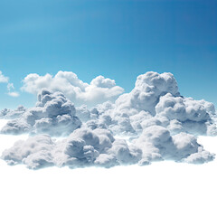 Realistic white soft clouds panorama cut out transparent backgrounds 3d render png
