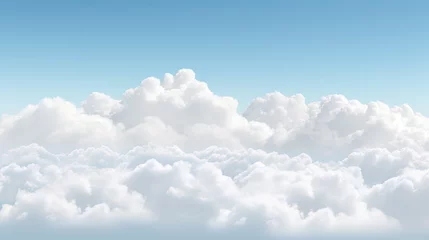 Deurstickers Realistic white soft clouds panorama cut out transparent backgrounds 3d render png  © Ziyan Yang