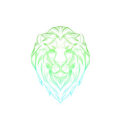 Blue green Lion